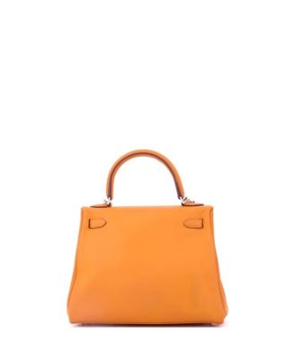 Kelly 25 Handbag Orange Swift with Palladium Hardware