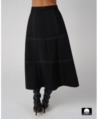 Women's A-Line Contrast Stitch Skirt