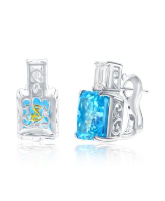 Suzy Levian Sterling Silver Round Cubic Zirconia French Filigree Ring