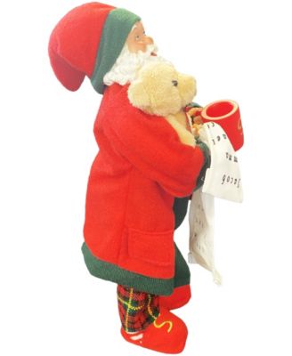 12" PJ Checking His List Santa Claus Figurine