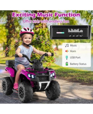6V Kids Ride On ATV with Music, Spray, and Storage