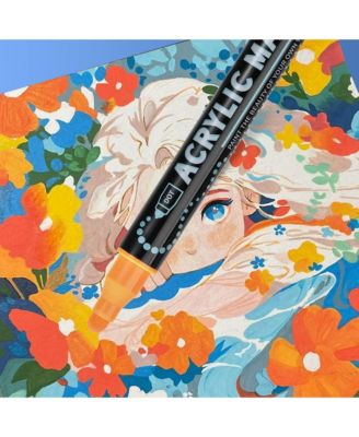 24 Colors Double Tip Premium Acrylic Markers for Wood, Rock Painting, Glass, Canvas, Stone, DIY Crafts Making Art Supplies