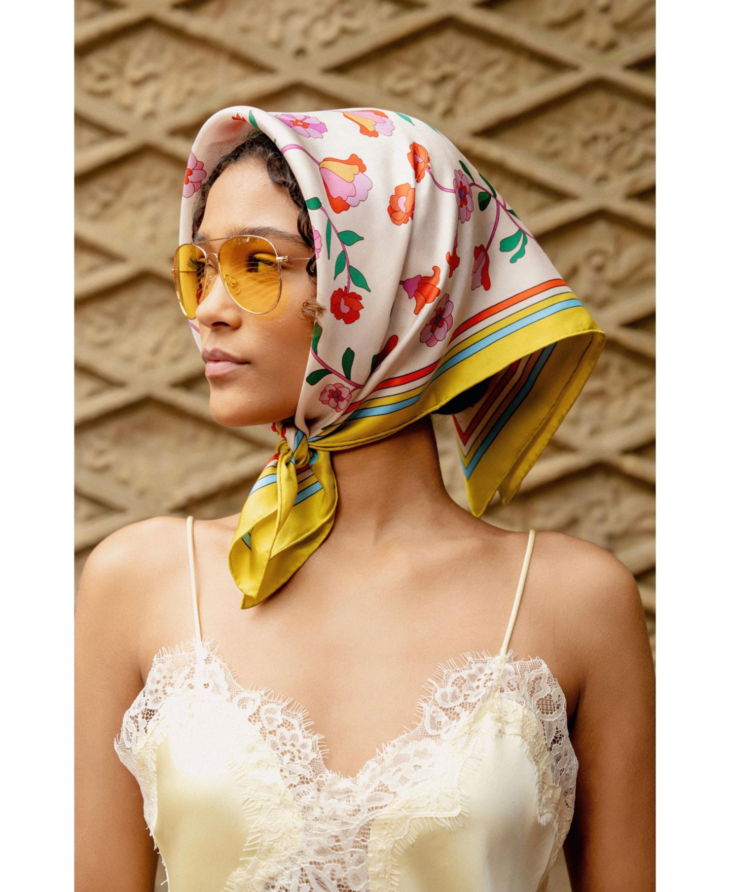Женский шарф Jessie Zhao New York / Limoncello Jardin Double Sided Silk, цвет: Розовый — фото 6