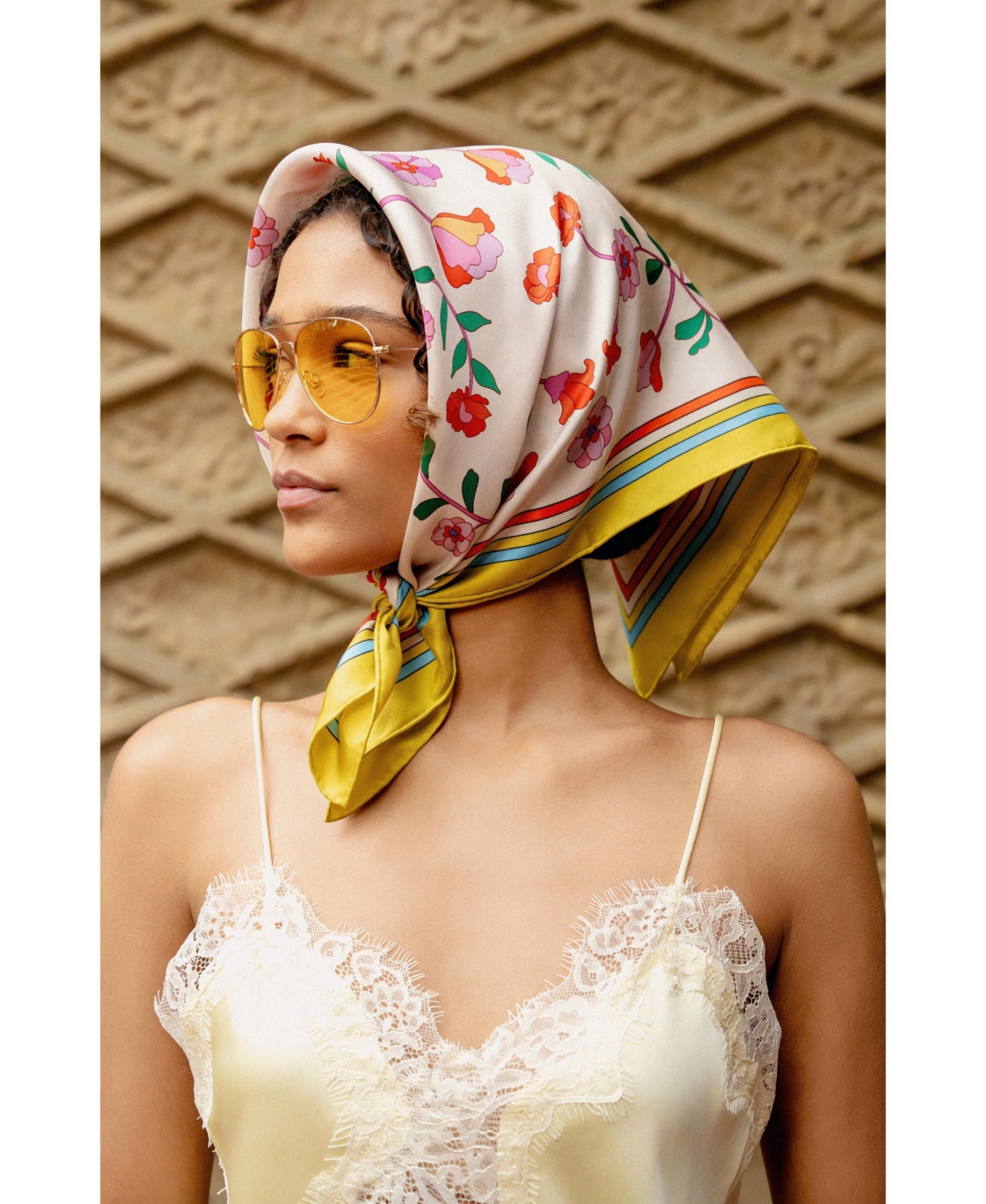 Jessie Zhao New York / Women's Limoncello Jardin Double Sided Silk Scarf