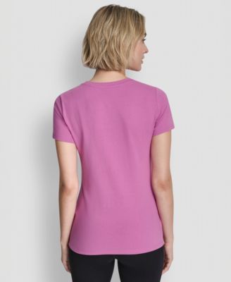 Women's Triple Rhinestone Foil Logo Crewneck Baby T-Shirt