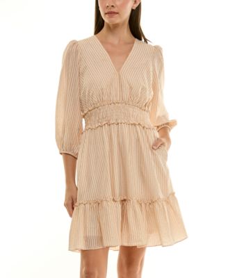 Petite Smocked Waist Fit and Flare Dress