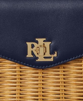 Rattan & Leather Small Farrah Satchel