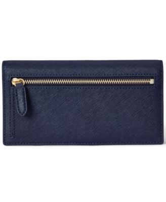 Crosshatch Leather Slim Snapped-Closure Wallet