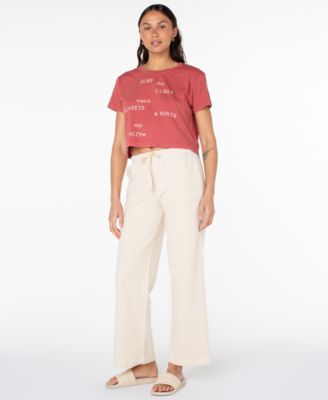 Women's Surf Poem Cropped Boxy Short-Sleeve T-Shirt