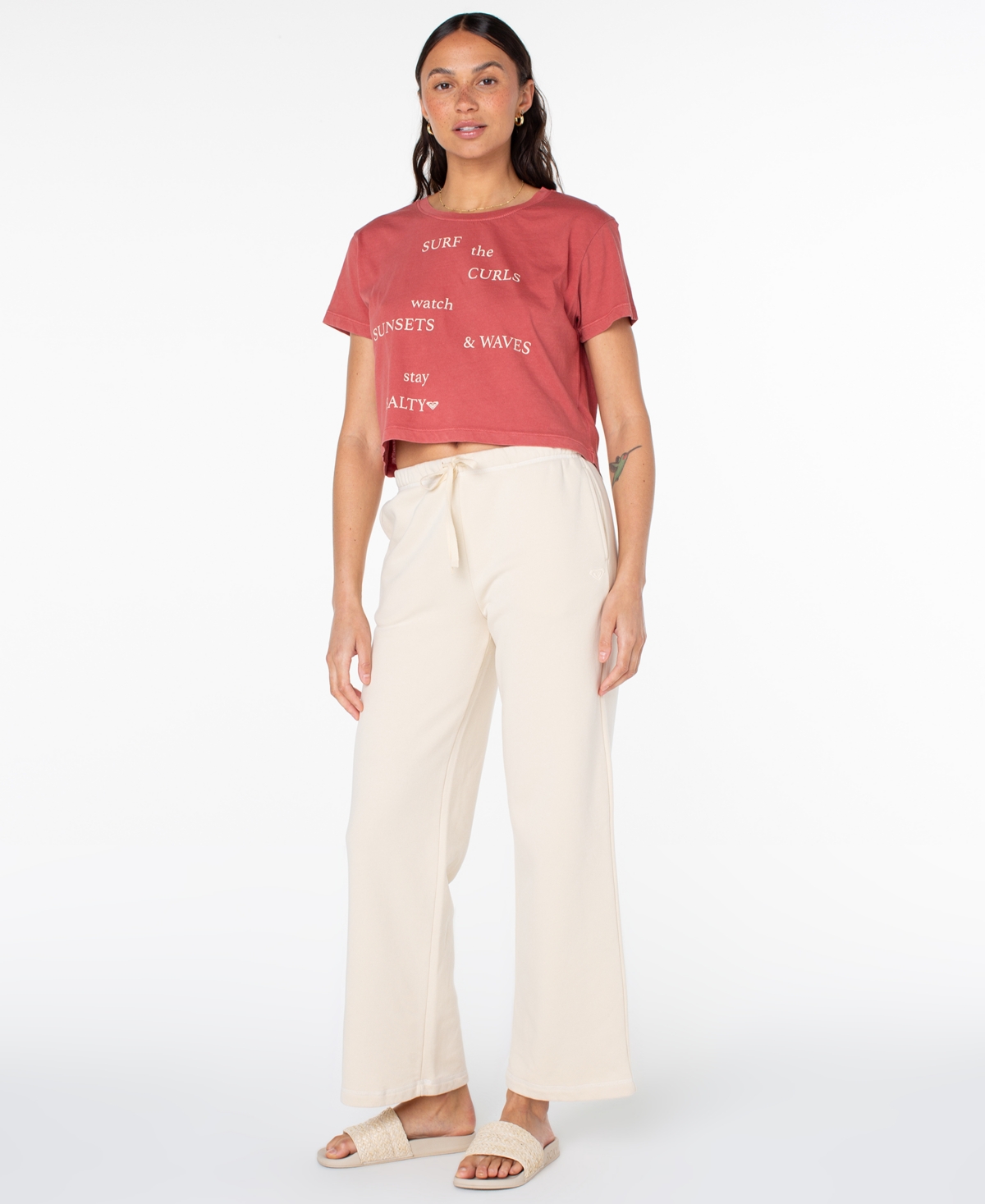 Roxy Women's Surf Poem Cropped Boxy Short-Sleeve T-Shirt