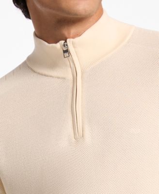 Men's Mouline Texture Quarter-Zip Sweater