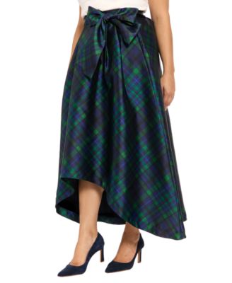 Plus Size High-Low Plaid Ball Gown Skirt