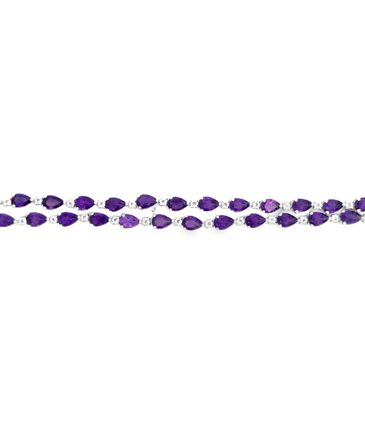 Macy's Amethyst (14.7 Ct. T.w.) And White Topaz (1.65 Ct. T.w.) Bracelet In Sterling Silver (also In Garnet In Purple