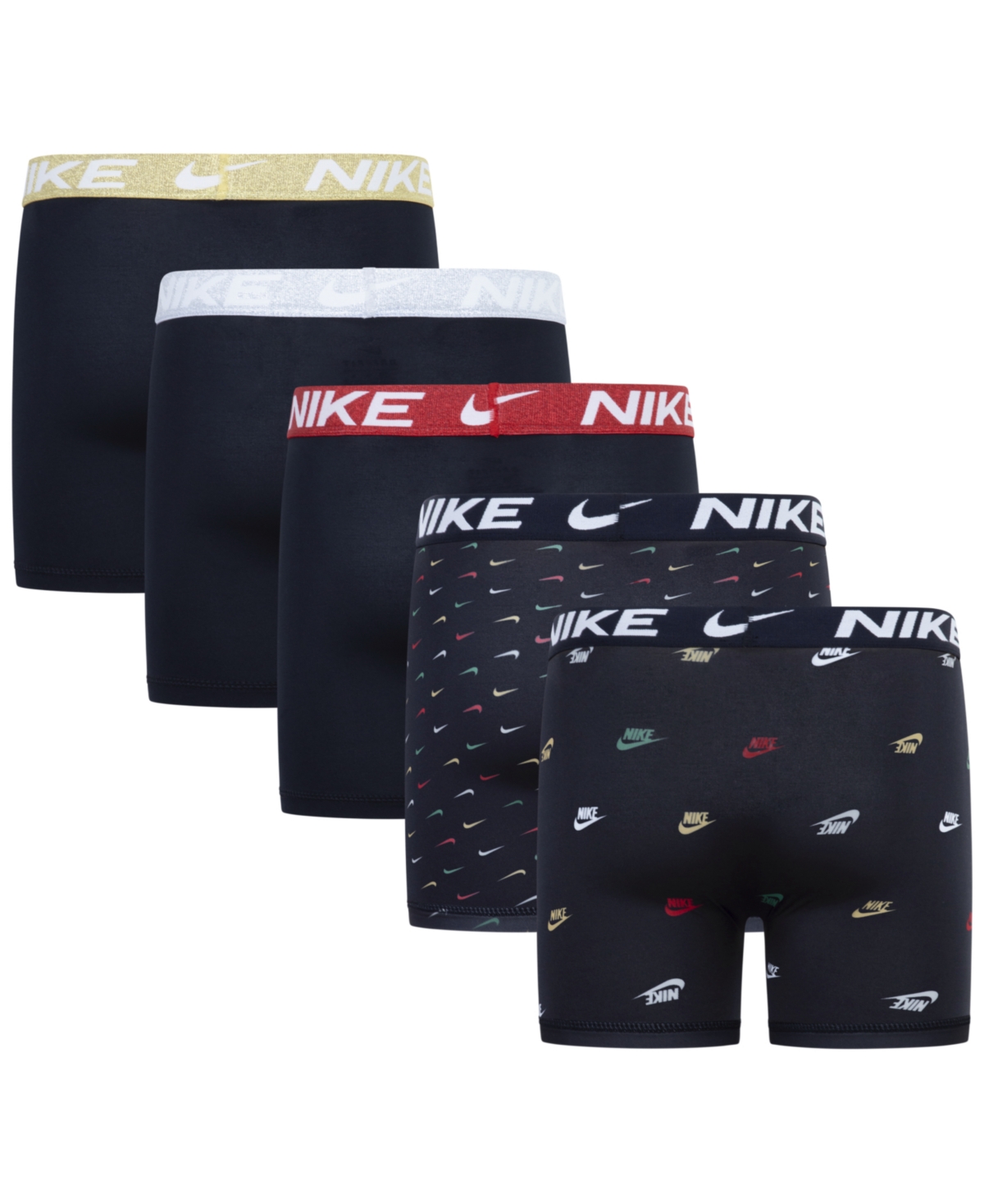 Nike Big Boys Dri-fit Polyester Color Holiday Briefs Underwear, 5-Pack