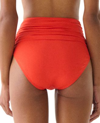 Women's Ruched High-Waist Bikini Bottoms 