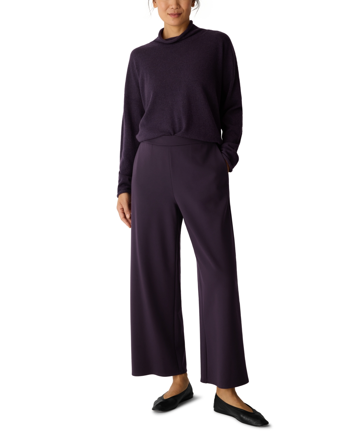 Eileen Fisher Women's Wide-leg Ankle Pants In Purple