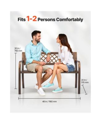 Sturdy Metal Garden Bench with PVC Mesh Back Design