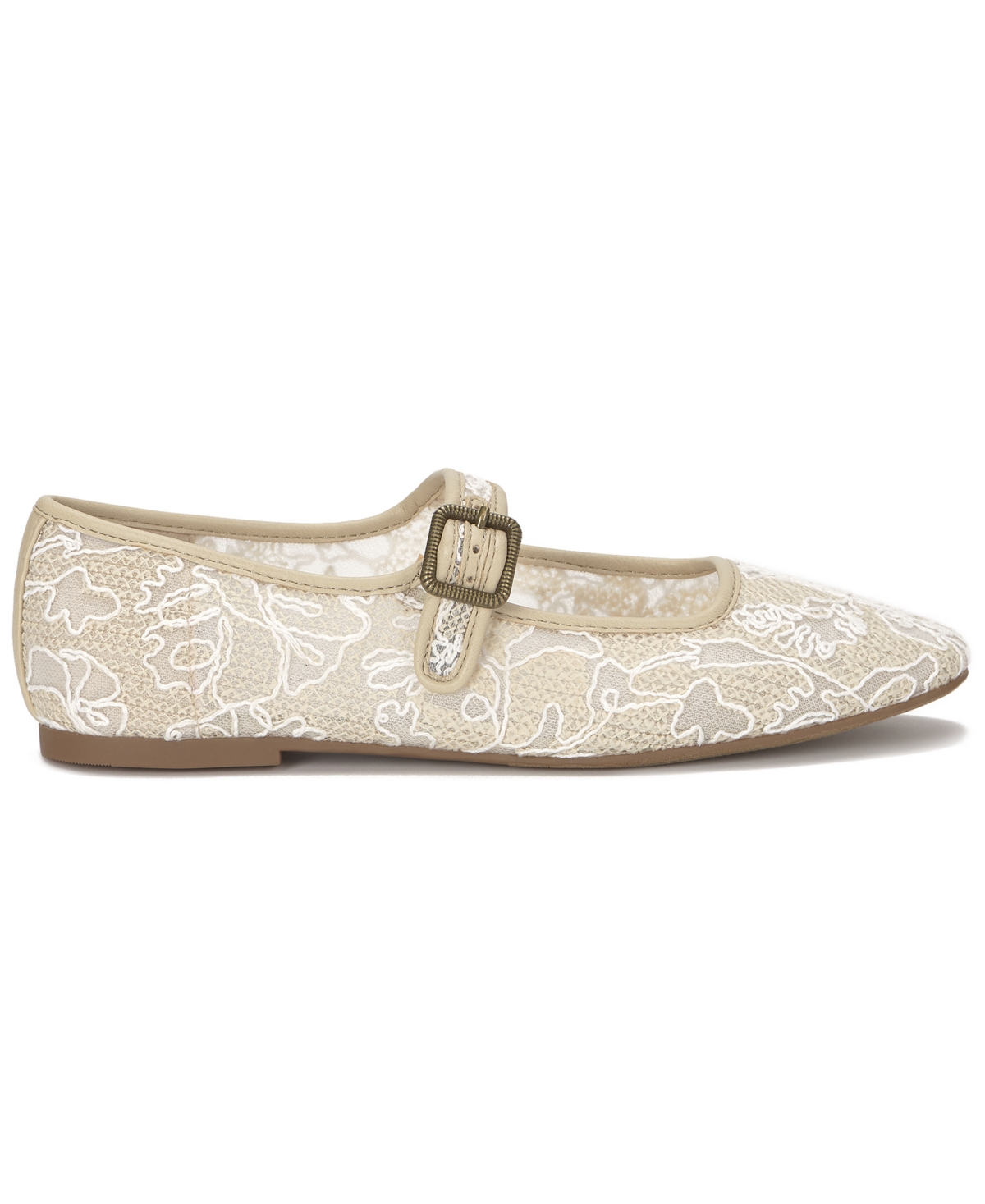 Lucky Brand Women's Tannyr Burnout Lace Mary Jane Ballet Flats