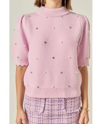 Women's Scallop Embellishment Knit