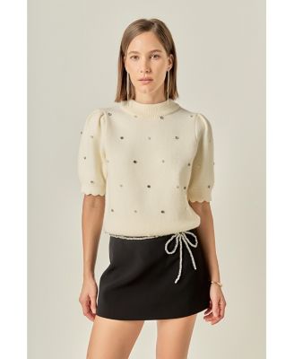 Women's Scallop Embellishment Knit