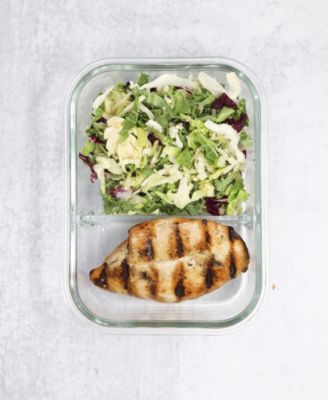 Set of 2, 2-Compartment Glass Food Storage Set