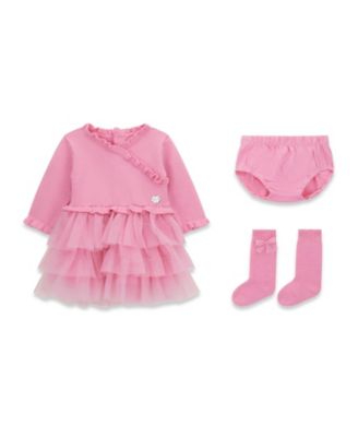 Baby Girls' Dress, Diaper Cover and Socks, 3-Piece Set