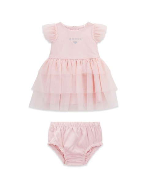 Детское платье GUESS из понте с коротким рукавом и чехлом на подгузник