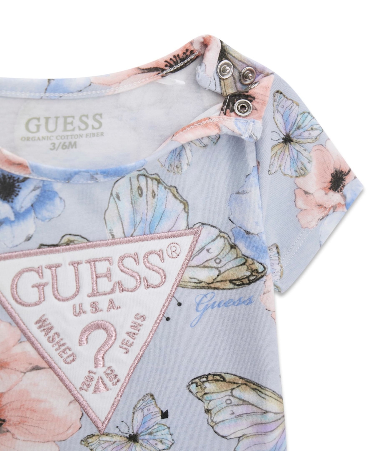 Guess Baby Girls Short-Sleeve T-Shirt and Knit Denim Skirt, 2-Piece Set