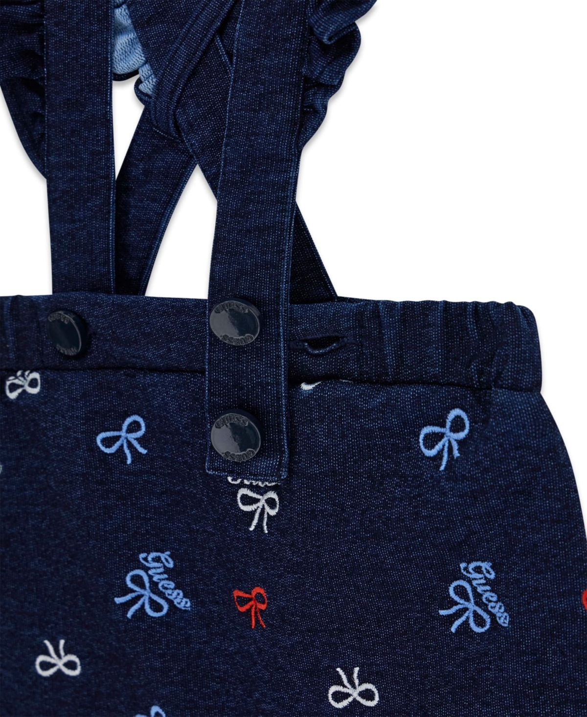 Guess Baby Girls Short-Sleeve Bodysuit and Knit Denim Skirtall, 2-Piece Set