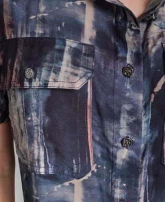 Women's Printed Camp Short Sleeve Shirt