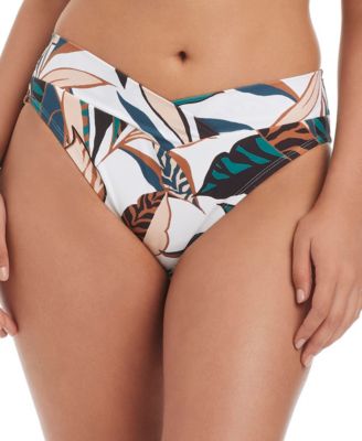 Bar III - Women's Safari Chic V-Waist High-Leg Swim Hipster Bottoms