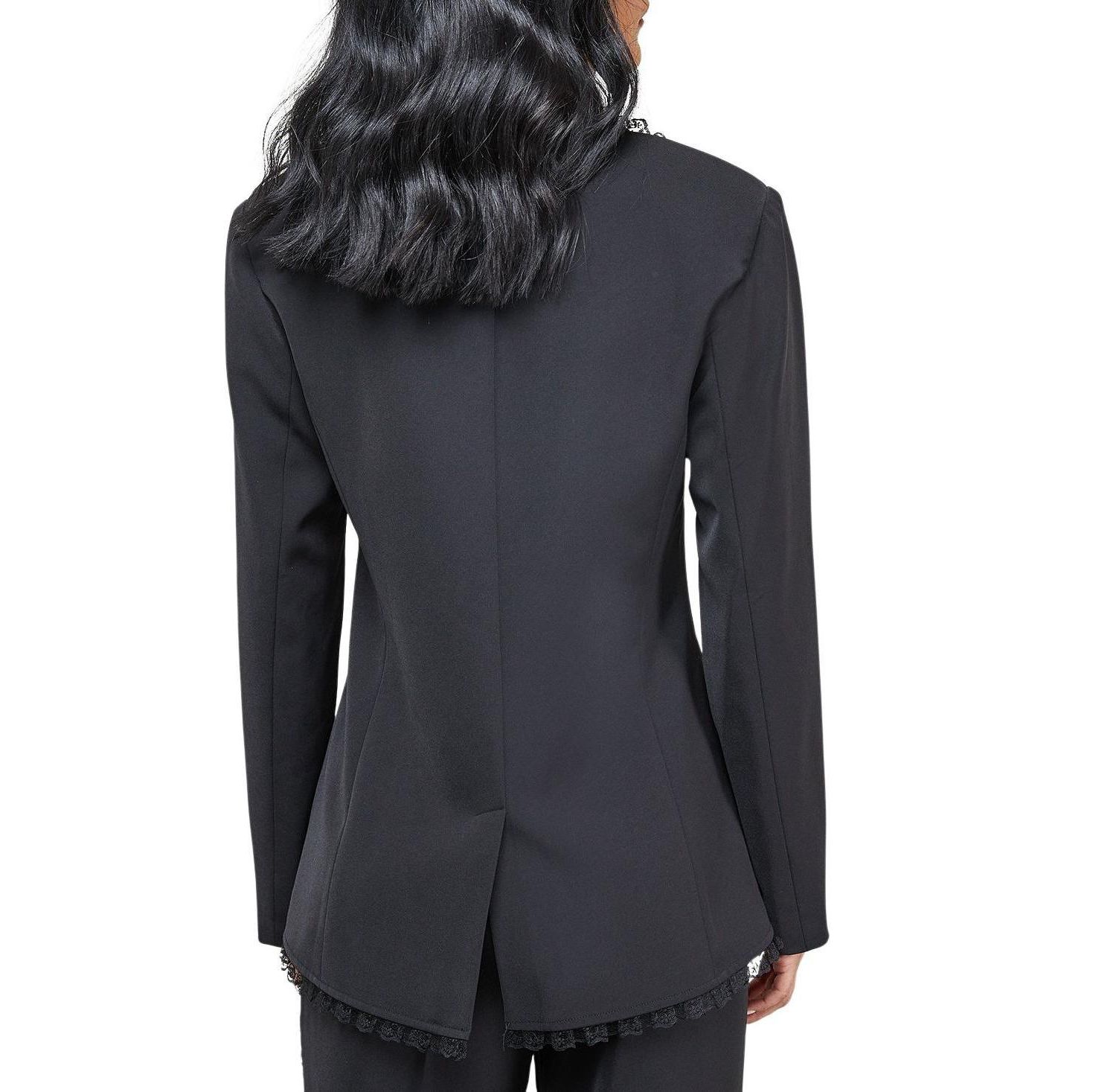 Women's Oversized Lace Frill Trim Blazer