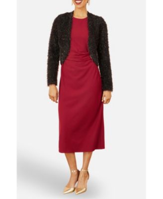 Women's Metallic Fluffy Eyelash Bolero