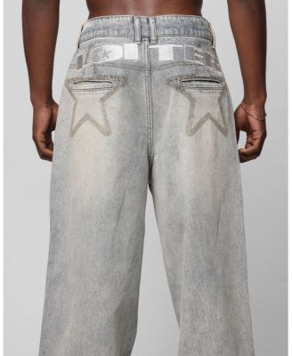 Men's Star Layered Distressed Jeans