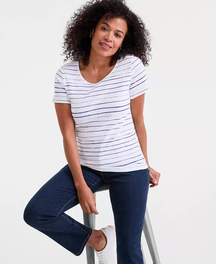 Women's Printed Short-Sleeve Scoop-Neck Top, Macy's Exclusive - thumbnail 2