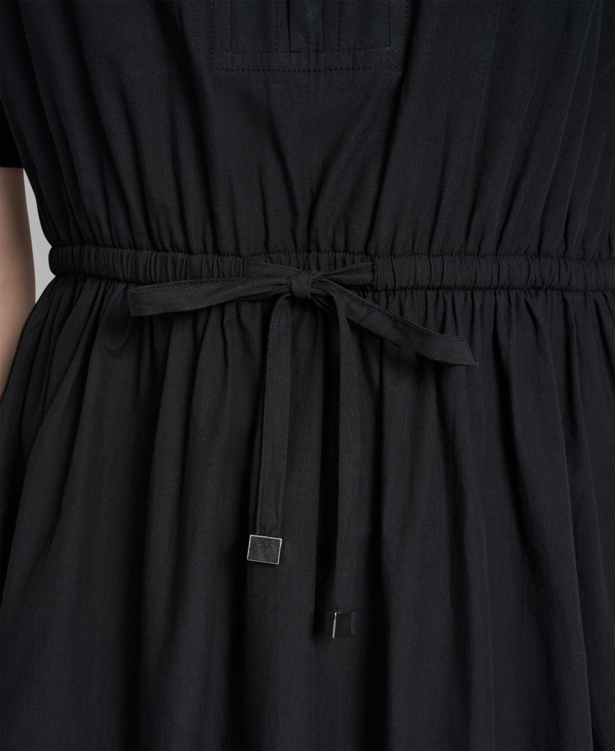 Dkny Women's Short-Sleeve Collar Zip Neck Midi Dress