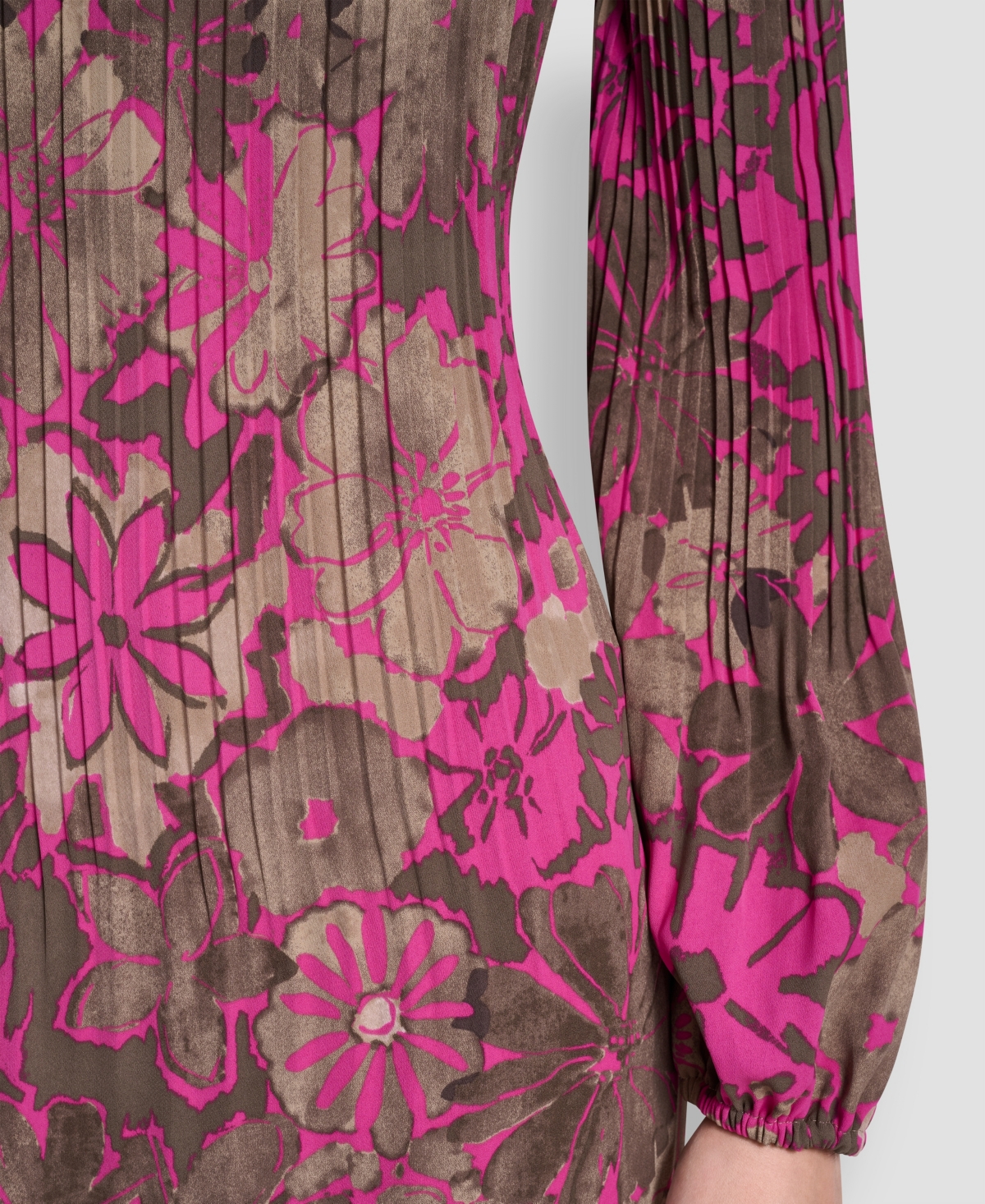 Dkny Women's Long-Sleeve Release Pleat Shift Dress