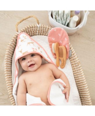 Infant 5pc cotton hooded towel and washcloth Bath Gift Set