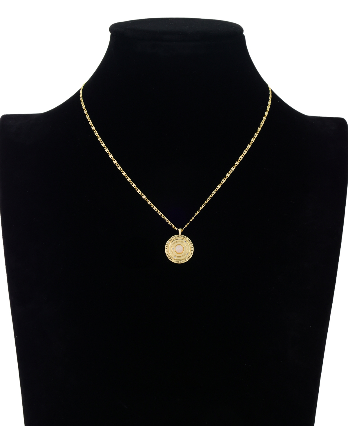 Unwritten Be True To You It's Where Your Light Live Cubic Zirconia Faux Opal Round Design Neck In Gold