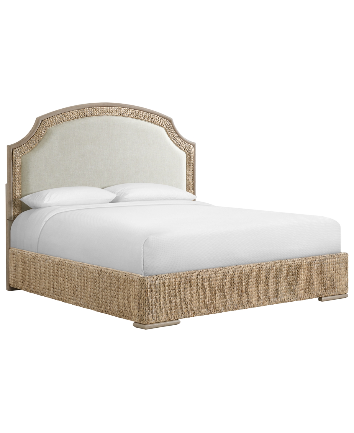 Macy's Furniture Basketweave Queen Upholstered Bed In Neutral