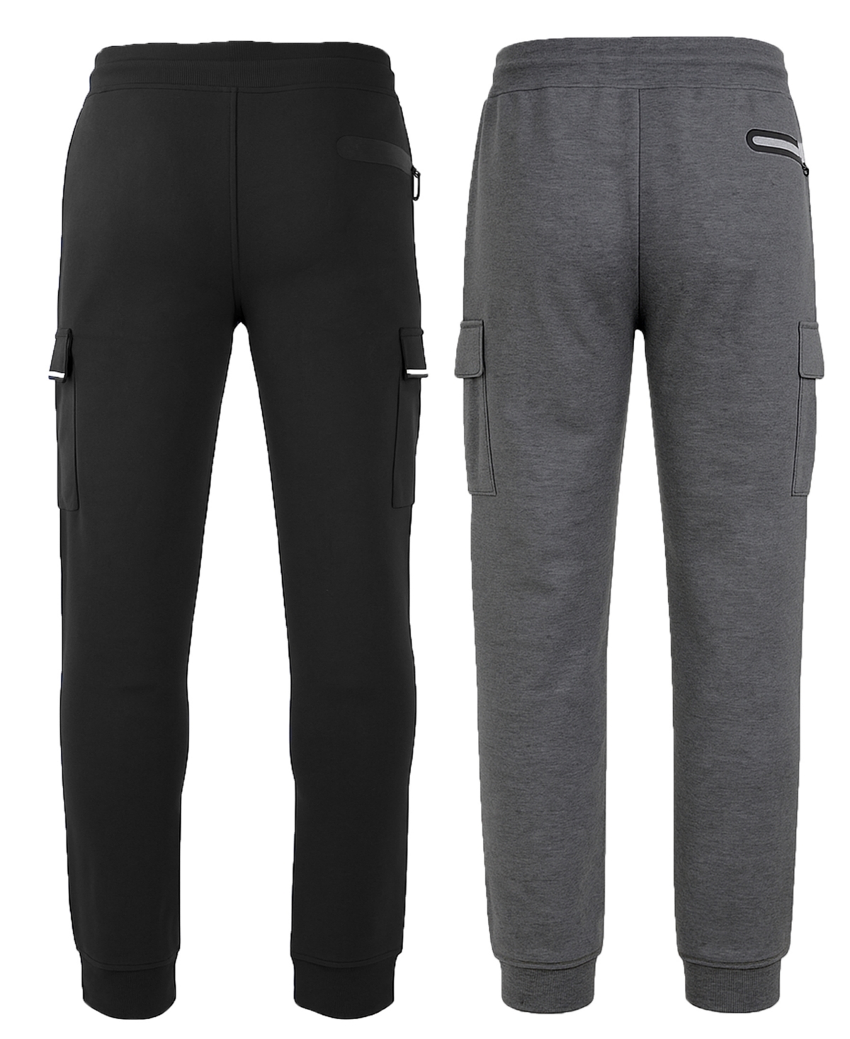 Blue Ice Men's Slim-Fit Tech Fleece Cargo Jogger Pants, 2-Pack