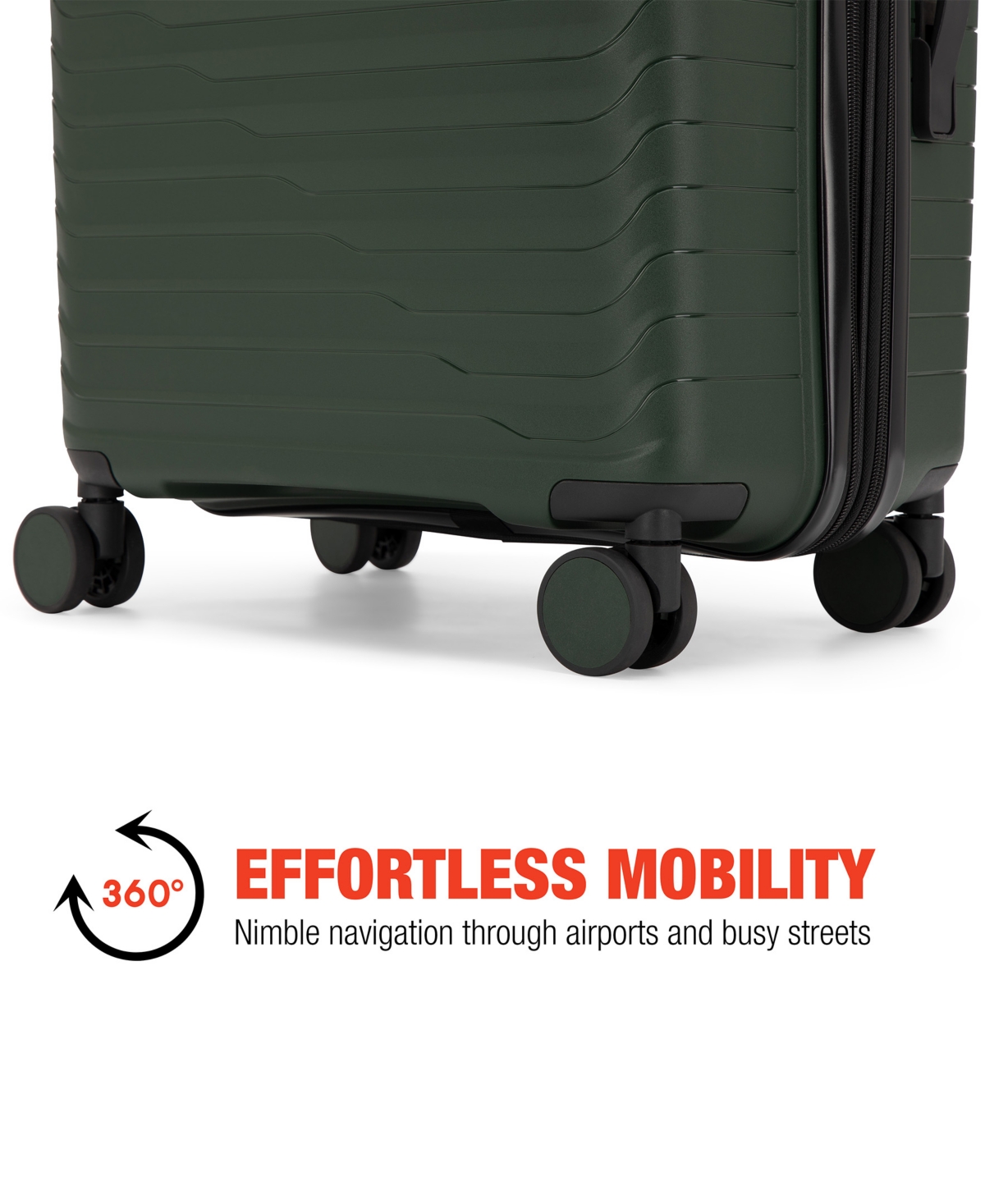 Bobcat Excavator 3 Piece Expandable Spinner Luggage Set With Tsa Lock In Green