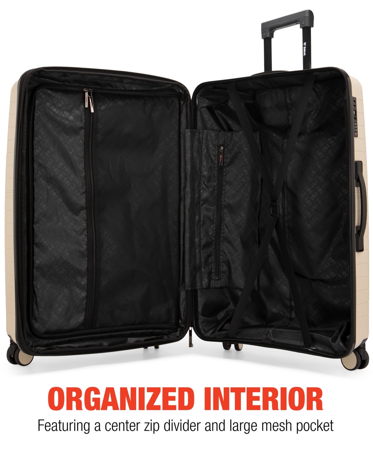 Bobcat Excavator 3 Piece Expandable Spinner Luggage Set With Tsa Lock In Neutral