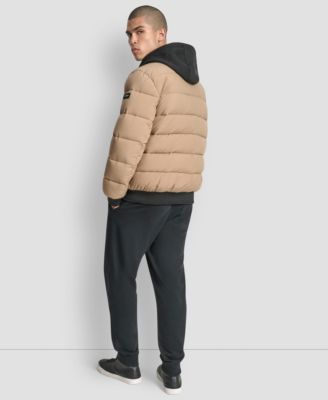 Men's Hooded Quilted Puffer Bomber Jacket