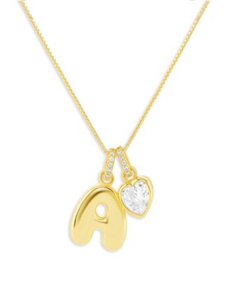 Sterling Silver Initial Charm Necklace in Holiday Ornament, Macy's Exclusive