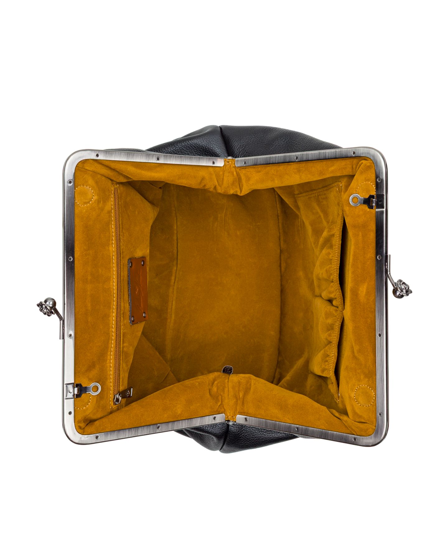 Женская сумка Patricia Nash Vivienne Large Leather Kiss-Lock Frame Crossbody, цвет: Чёрный — фото 4