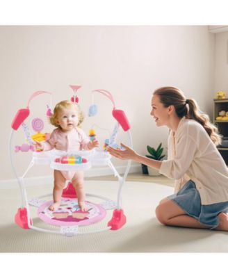 Baby Stationary Activity Center Infant Jumper with Removable Foot Pad