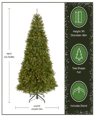 9' Dunhill Fir Full-Bodied & Hinged Tree With 900 Clear Lights
