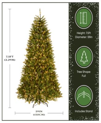 7.5' Dunhill Fir Hinged Tree with 750 Clear Lights