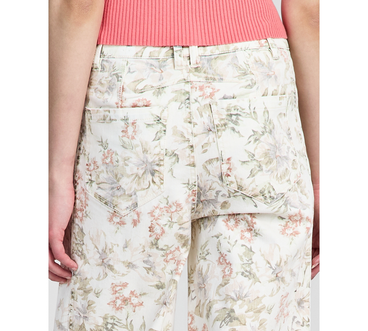 And Now This Women's Floral-Print Barrel-Leg Jeans, Macy's Exclusive